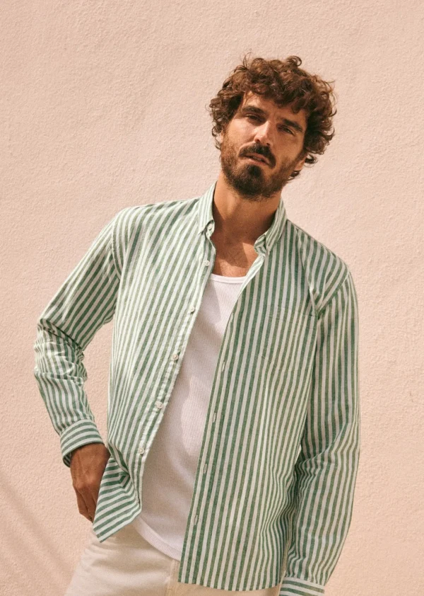Sezane Hemd Charlie Baumwolle Leinen