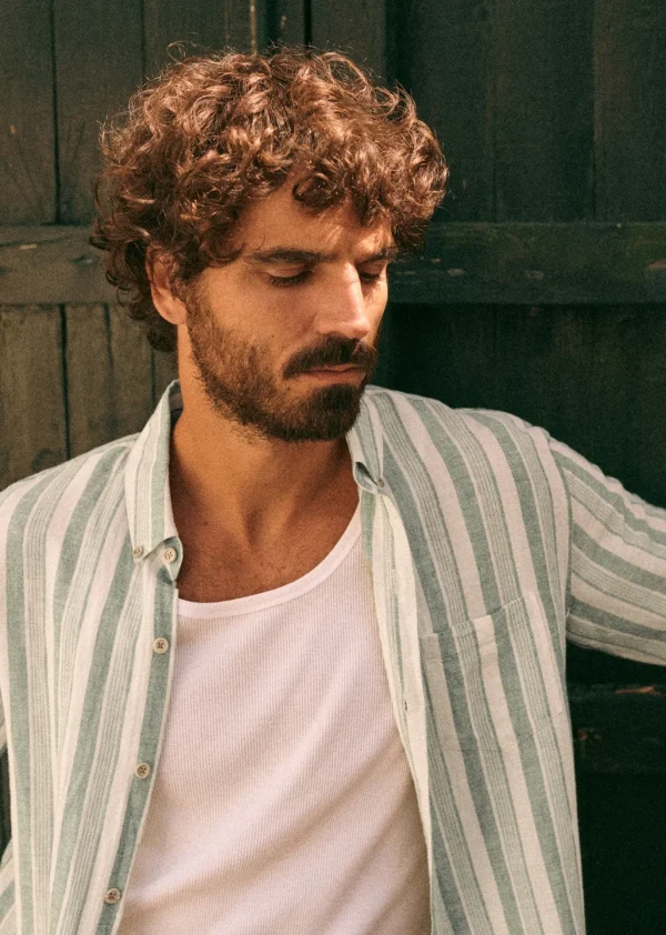 Sezane Hemd Charlie Baumwolle Leinen