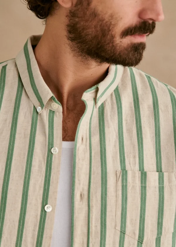 Sezane Hemd Charlie Baumwolle Leinen
