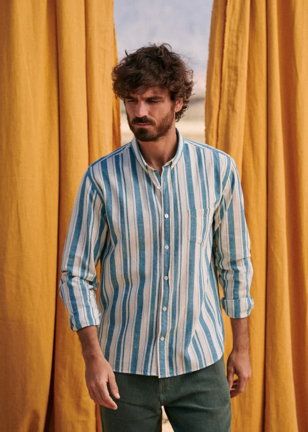 Sezane Hemd Charlie Baumwolle Leinen