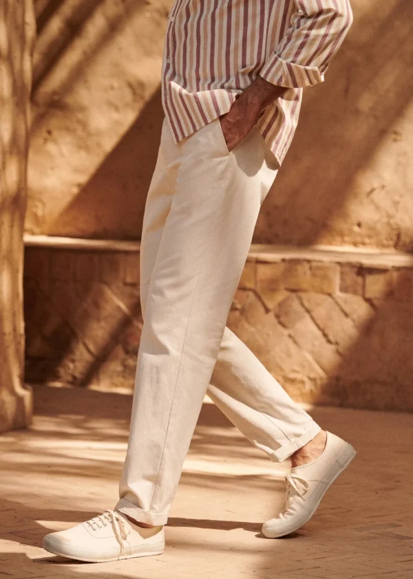 Sezane Hose Danny Baumwolle Leinen