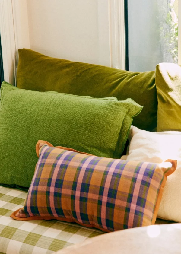 Sezane Kissen Gewebte Madras -  Kleines Modell