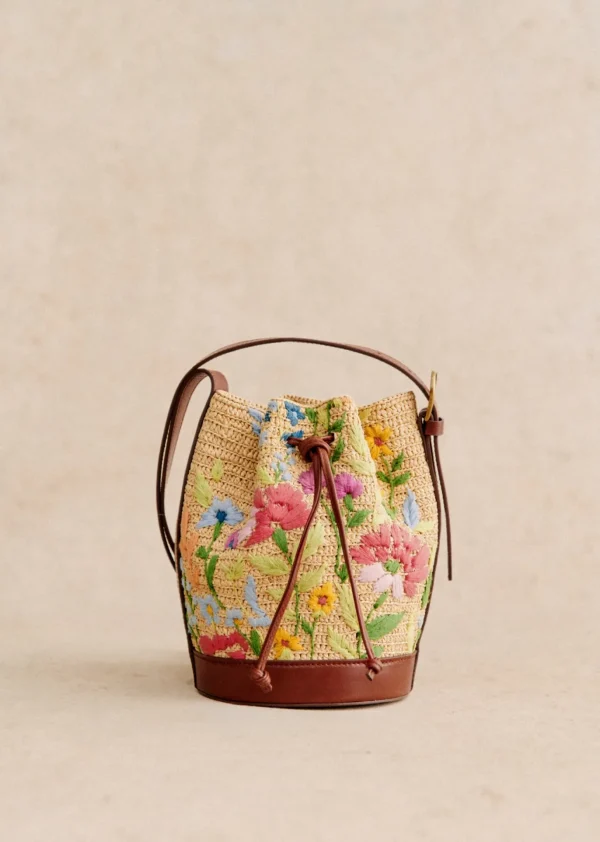 Sezane Mini Bucket Bag Farrow Raphia
