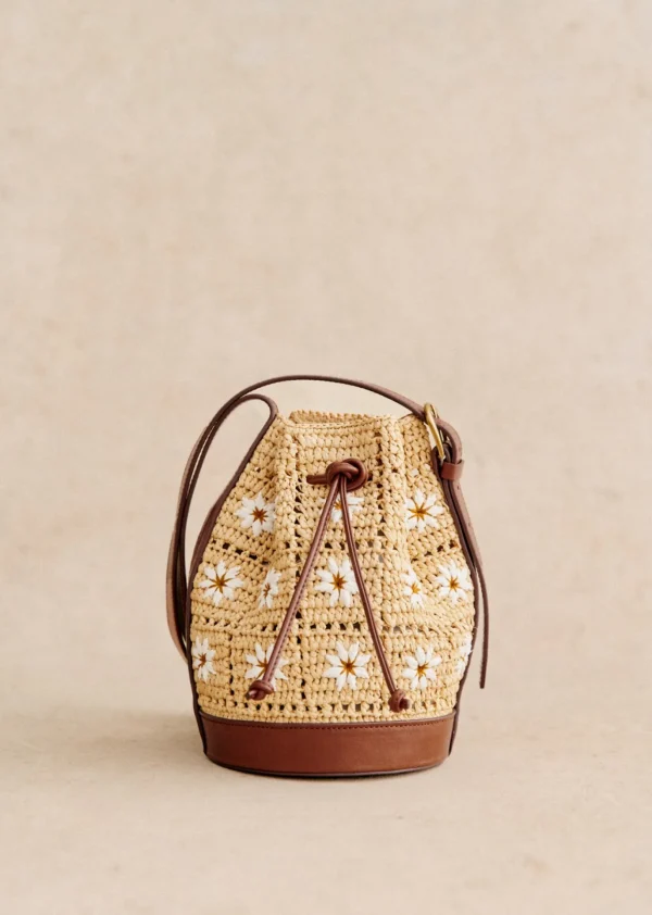 Sezane Mini Bucket Bag Farrow Raphia
