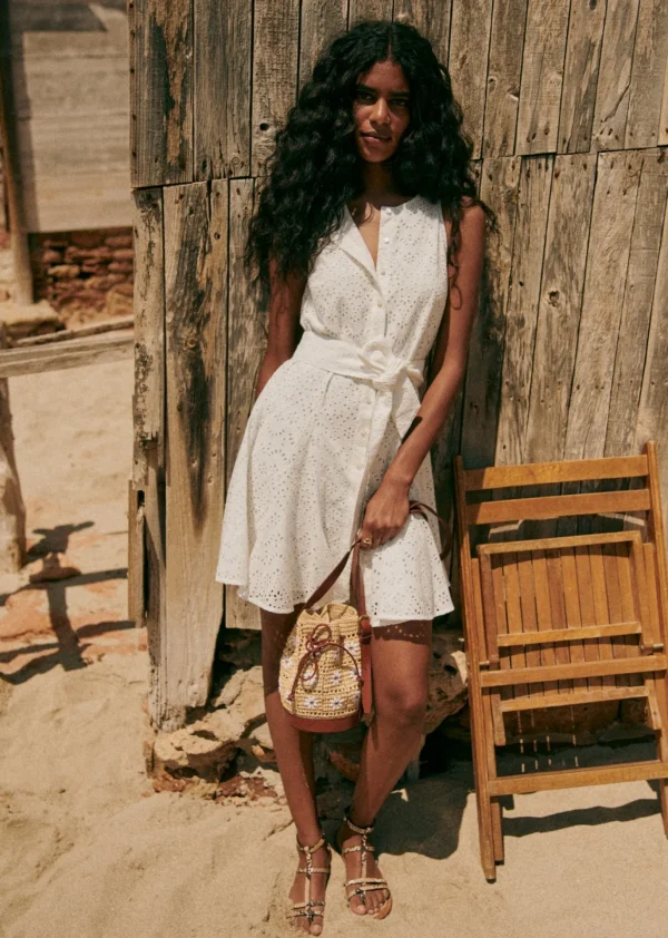 Sezane Mini Bucket Bag Farrow Raphia
