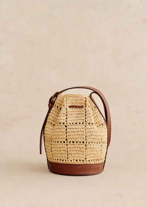 Sezane Mini Bucket Bag Farrow Raphia