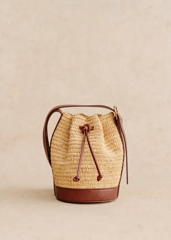 Sezane Mini Bucket Bag Farrow Raphia