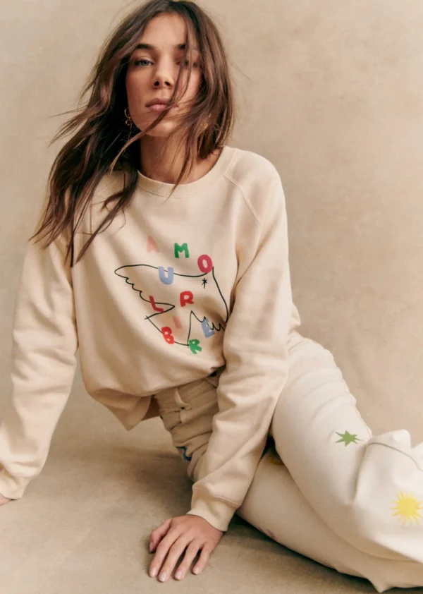Sezane Sweatshirt Amour Libre Oiseau - Sézane X Pangea