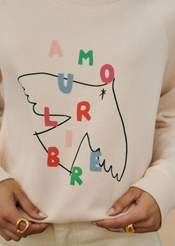 Sezane Sweatshirt Amour Libre Oiseau - Sézane X Pangea