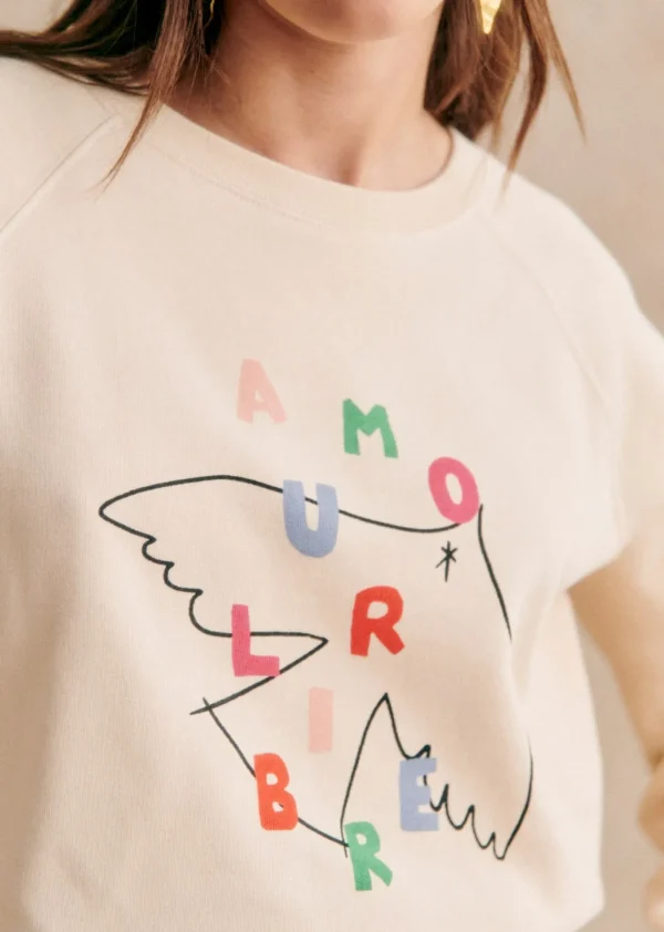 Sezane Sweatshirt Amour Libre Oiseau - Sézane X Pangea