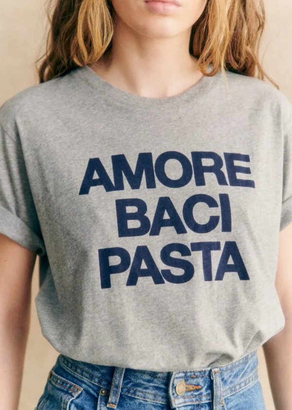 Sezane T-Shirt Amore Baci Pasta